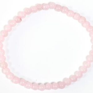 Pulsera elástica bola Cuarzo Rosa 4mm