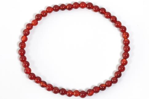 Pulsera elástica bola Cornalina 4mm